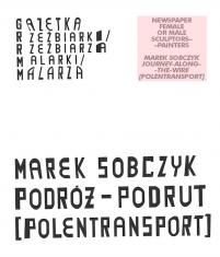 Okładka gazetki - na białym tle tekst tytułu w trzech blokach - w pasie na dole i lewym górnym rogu po polsku, w prawym górnym rogu na kwadratowym różowym tle  po angielsku.