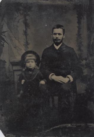  autor nieznany, Portret atelierowy ojca i syna z rodziny Góbińskich