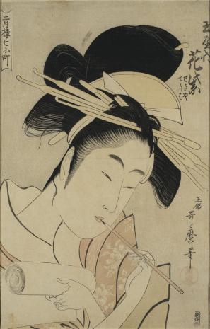  Utamaro Kitagawa, Popiersie kurtyzany Hanamurasaki z domu uciech Tamaya w Edo