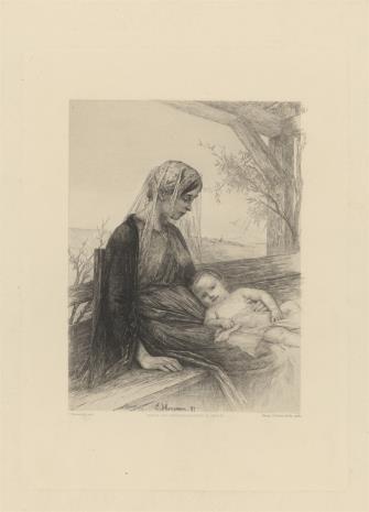  Ernst Hausman, Matka siedząca z dzieckiem na kolanach
