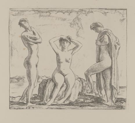  Emil Rudolf Weiss, Trzy nagie kobiety nad brzegiem morza