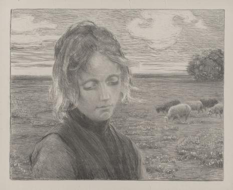  Eugen Ledebur, Dziewczyna na tle łąki
