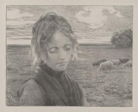  Eugen Ledebur, Dziewczyna na tle łąki