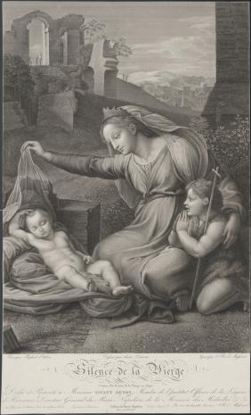  Jean Baptiste Louis Mł. Massard, Matka Boska ze śpiącym Dzieciątkiem i świętym Janem na tle ruin