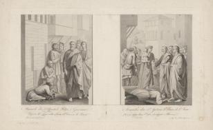 Sceny uzdrawiania chorych przez świętych Piotra i Jana Apostołów