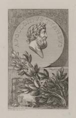 Medal z popiersiem filozofa greckiego Apolloniosa z Tyany