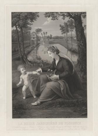  Auguste Gerard François Desnoyers, Matka Boska z Dzieciątkiem na tle ogrodu