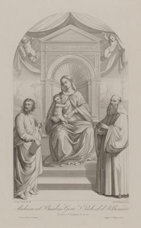  Marco Zignani, Matka Boska z Dzieciątkiem siedząca na tronie, w otoczeniu św. Pawła i św. Bernarda