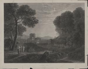 Krajobraz z ruinami zamku i sztafażem figuralnym