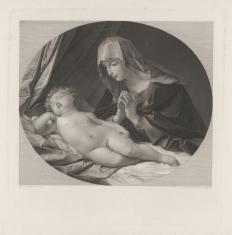 Matka Boska czuwająca nad śpiącym Dzieciątkiem