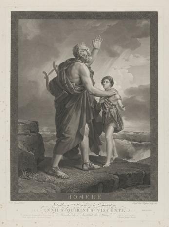  Jean Baptiste Louis Mł. Massard, Niewidomy Homer nad brzegiem morza