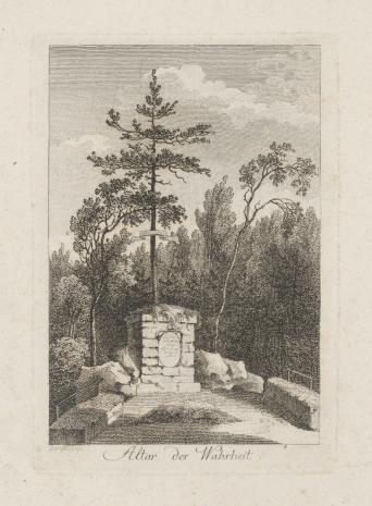  Johann Adolf Darnsteds, Ołtarz Prawdy, na tle parku