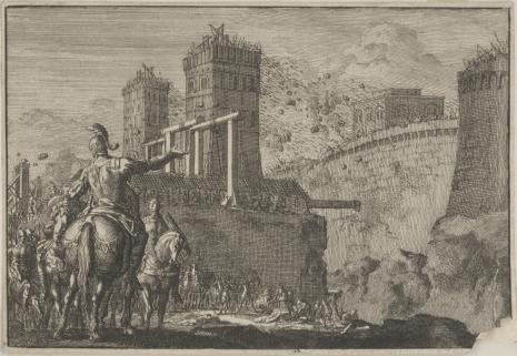  Jan Luyken, Burzenie miast izraelskich przez króla Badada [prawdopodobnie]