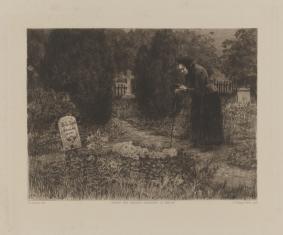 Staruszka na cmentarzu