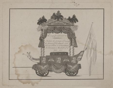  autor nieznany, Wóz żałobny z uroczystości pogrzebowych admirała H. Nelsona
