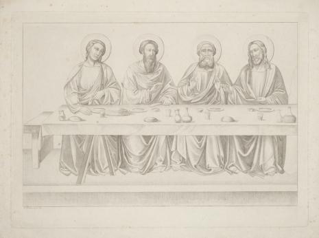 Johann Anton Albert Ramboux, Ostatnia Wieczerza fragment kompozycji z czterema postaciami Apostołów