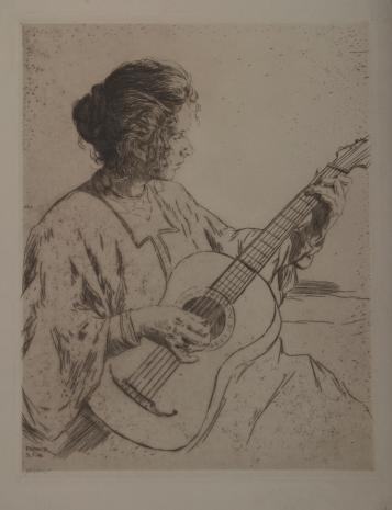  Philipp Franck, Kobieta grająca na gitarze