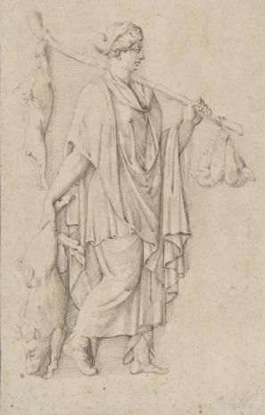  Pittelli, Kobieta w szatach antycznych, niosąca zwierzęta ofiarne