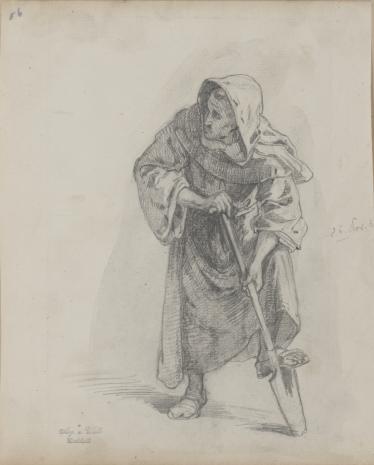  August von Wille, Zakonnik wspierający nogę na łopacie