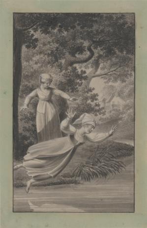  Johann Martin Friedrich Geissler, Projekt ilustracji - Dziewczyna wpadająca do rzeki