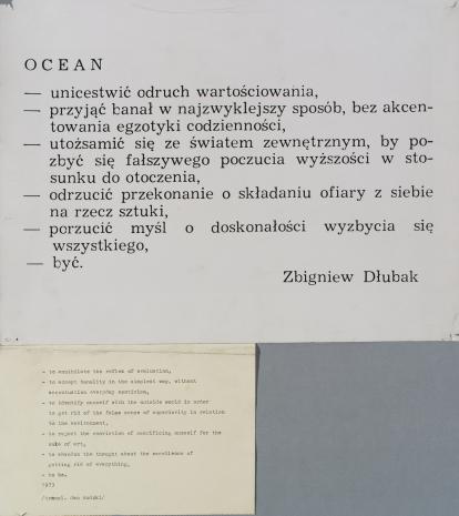  Zbigniew Dłubak, Ocean