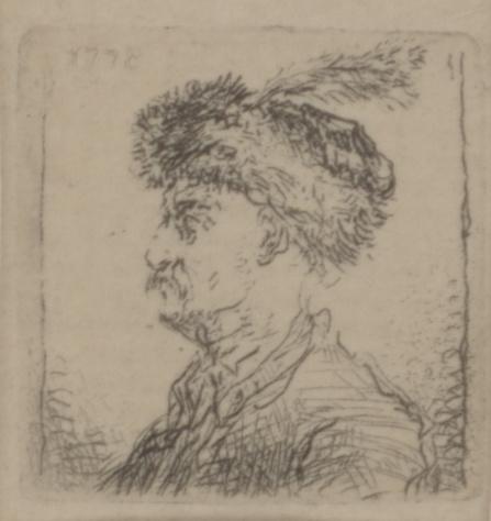  Jan Piotr Norblin de la Gourdaine, Popiersie szlachcica w kołpaku z czaplim piórem