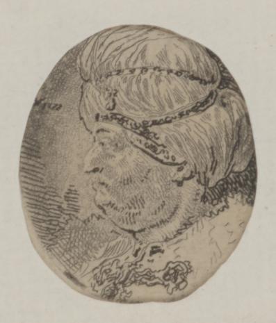  Jan Piotr Norblin de la Gourdaine, Głowa mężczyzny w białym zawoju z perłami
