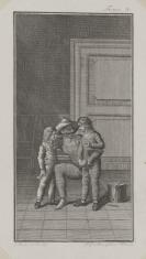 Ilustracja do niezidentyfikowanego wydawnictwa (mężczyzna w masce i dwóch chłopców)