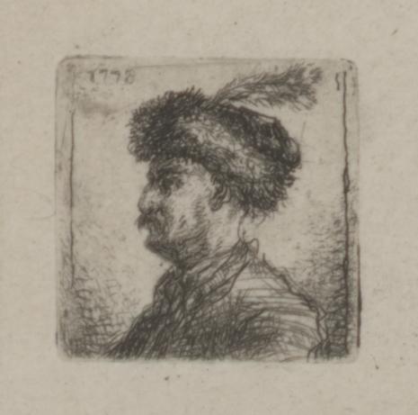  Jan Piotr Norblin de la Gourdaine, Popiersie szlachcica w kołpaku z czaplim piórem