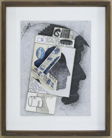  Ray Johnson, Untitled (Hockney and Duchamp Profiles with Puck Drawing) / Bez tytułu (Profile Hockneya i Duchampa z rysunkiem krążka)