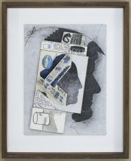 Untitled (Hockney and Duchamp Profiles with Puck Drawing) / Bez tytułu (Profile Hockneya i Duchampa z rysunkiem krążka)