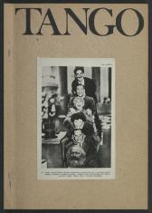 Okładka z napisem wielkimi literami, czarną czcionką Tango. Na środku naklejone jest czarno-białe zdjęcie 5 mężczyzn, kolejno siedzących sobie na barana. Są to bracia Marx, aktorzy komedii slapstickowej. Na dole kolumny doklejona jest głowa Karla Marxa.