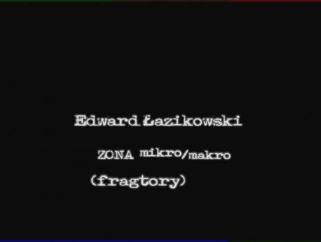  Edward Łazikowski, Zona mikro/makro. Fragtory