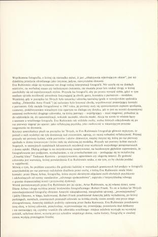 Eva Rubinstein - Fotografie z lat 1967-1982 : wystawa, Muzeum Sztuki w Łodzi, czerwiec-lipiec 1984