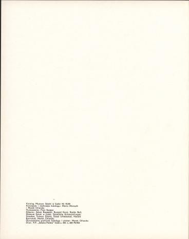 Marek Chlanda - rzeźby, reliefy, rysunki : [katalog wystawy], Muzeum Sztuki w Łodzi, lipiec - sierpień 1985