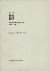 Władysław Strzemiński : 1893-1952 : materials of the conference, 26th and 27th November, 1993