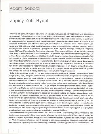 Zofia Rydet (1911-1997) : fotografie : Muzeum Sztuki w Łodzi : 2 czerwca 1999 - 31 lipca 1999