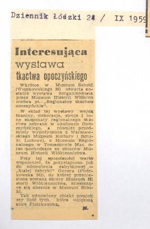 Interesująca wystawa tkactwa opoczyńskiego