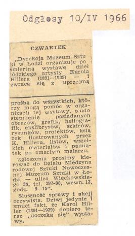 Dyrekcja Muzeum Sztuki w Łodzi organizuje pośmiertną wystawę [...]