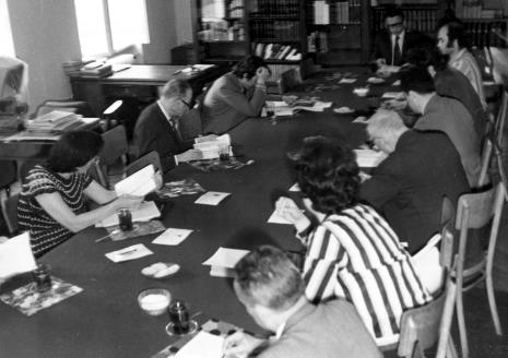 Konferencja prasowa w czytelni biblioteki Działu Dokumentacji Naukowej