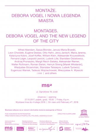 [Zaproszenie] Montaże. Debora Vogel i nowa legenda miasta./ Montages. Debora Vogel and the new legend of the city 