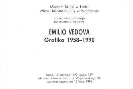 [Zaproszenie] Emilio Vedova. Grafika 1958-1990.