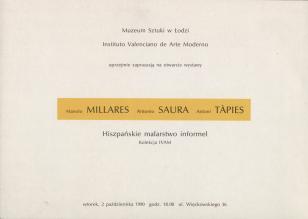 [Zaproszenie] Manolo Millares, Antonio Saura, Antoni Tapies. Hiszpańskie malarstwo informel.