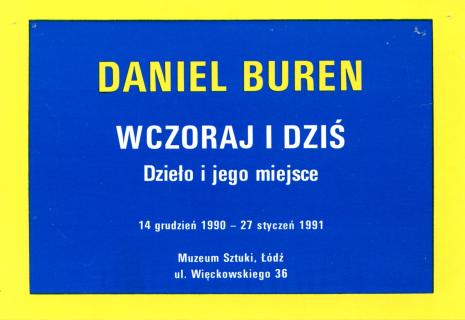 [Zaproszenie] Daniel Buren. Wczoraj i dziś. Dzieło i jego miejsce.