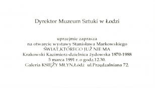 [Zaproszenie] Świat, którego już nie ma. Krakowski Kazimierz - dzielnica żydowska 1870-1988 [...]