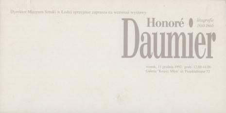[Zaproszenie] Honoré Daumier, Litografie 1833 - 1860 [...]