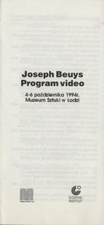 [Informator] Joseph Beuys. Program video [...]