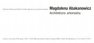 [Zaproszenie] Magdalena Abakanowicz. Architektura arborealna [...]