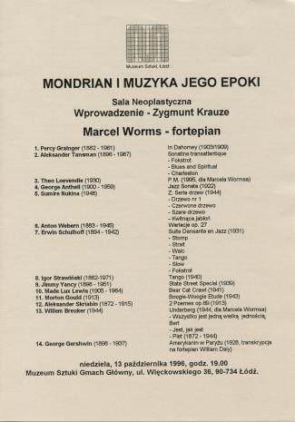 [Informator] Mondrian i muzyka jego epoki [...]