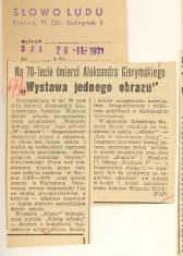 Na 70-lecie śmierci Aleksandra Gierymskiego. 